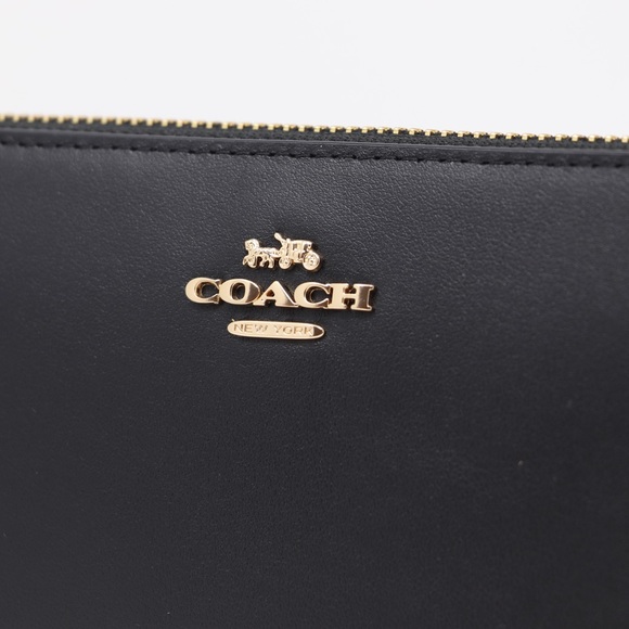 Brand New Coach Boxed Slim Accordion Zip Smooth Leather Wallet Black - Picture 5 of 11